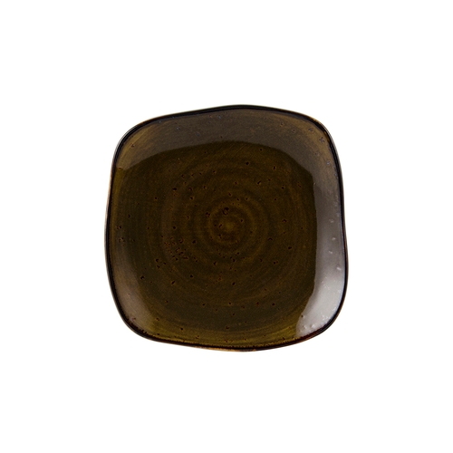 Tuxton China Inc GGW-500 Artisan Geode 7-1/4" Walnut Porcelain Square Plate - 1 Doz