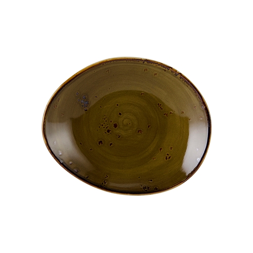 Tuxton China Inc GGW-651 Artisan Geode 10" x 8-1/4" Walnut Ellipse Plate - 1 Doz