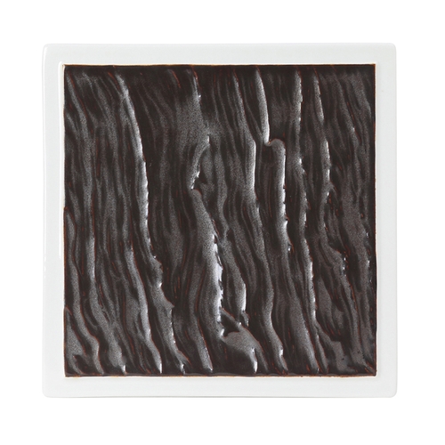 Tuxton China Inc GKP-501 Kona 8-1/2" Lava/Porcelain White Square Plate - 1 Doz