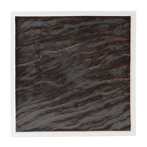 Tuxton China Inc GKP-502 Kona 10" Lava/Porcelain White Narrow Rim Square Plate - 6 EA