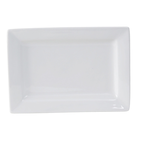 Tuxton China Inc GSP-550 Santorini 8" x 5-1/2" Porcelain White Rectangle Plate - 1 Dz