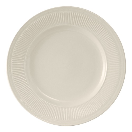 Tuxton China Inc HEA-103 Hampshire 10-1/4" American White/Eggshell Round Plate - 1 Dz