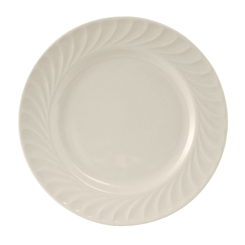 Tuxton China Inc MEA-094 Meridian 9-1/2" Amr White/Eggshell Round Plate - 2 Doz