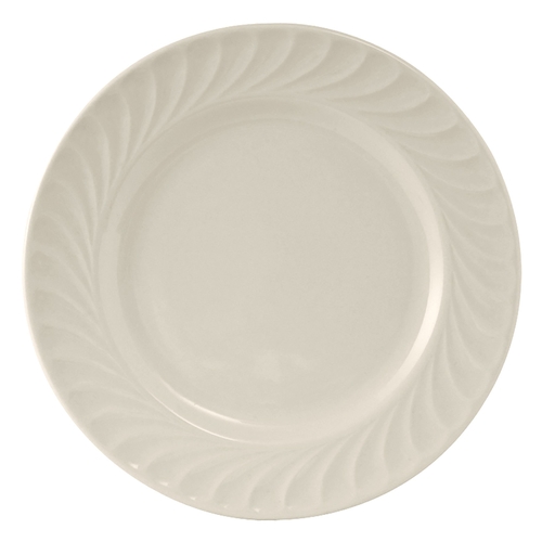 Tuxton China Inc MEA-104 Meridian 10-1/2" Amr White/Eggshell Round Plate - 1 Doz