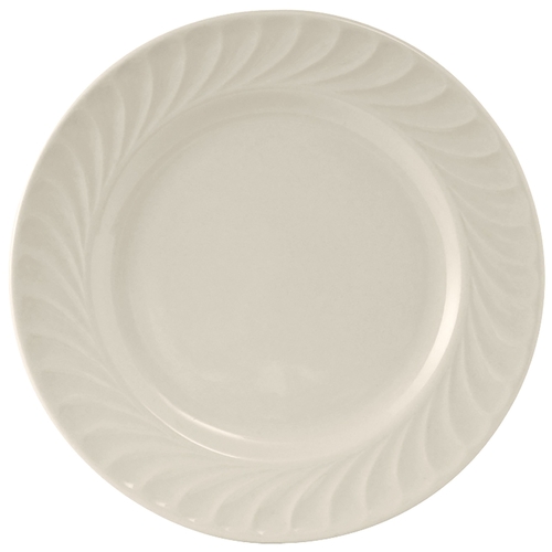 Tuxton China Inc MEA-124 Meridian 12-1/2" Amr White/Eggshell Round Plate - 1 Doz