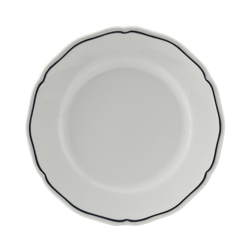 Tuxton China Inc SBA-064 Charleston 6.5" Porcelain White Blue Band Round Plate -3 Dz 