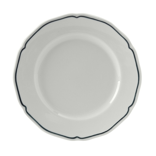 Tuxton China Inc SBA-074 Charleston 7.5" Porcelain White Blue Band Round Plate -3 Dz 