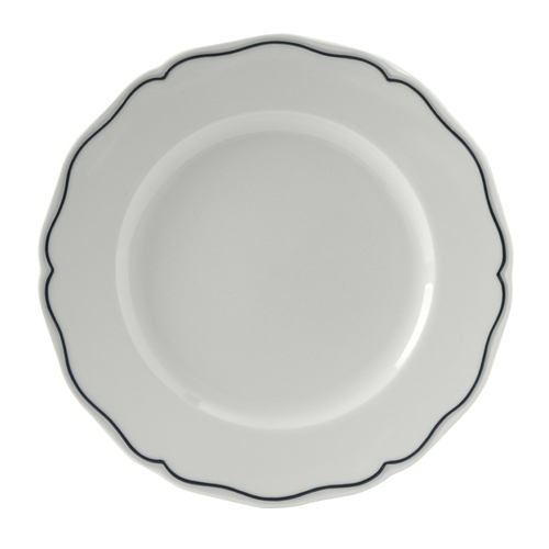 Tuxton China Inc SBA-104 Charleston 10.75" Porcelain White Blue Band Plate -1 Dz 