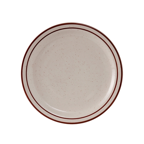 Tuxton China Inc TBS-007 Bahamas 7-1/4" Amr White/Eggshell Brown Speckle Round Plate