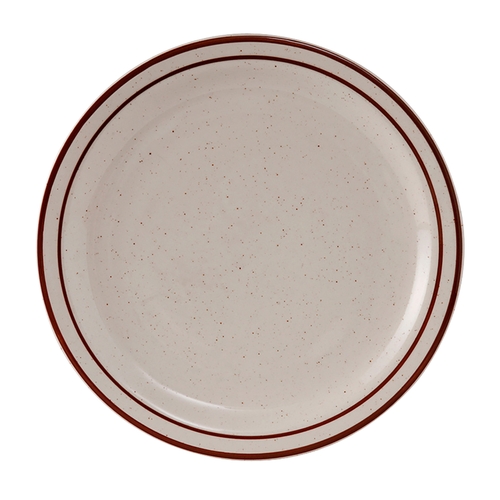 Tuxton China Inc TBS-009 Bahamas 9" Amr White/Eggshell Brown Speckle Round Plate 
