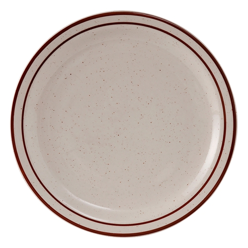 Tuxton China Inc TBS-016 Bahamas 10.5" Amr White/Eggshell Brown Speckle Plate 