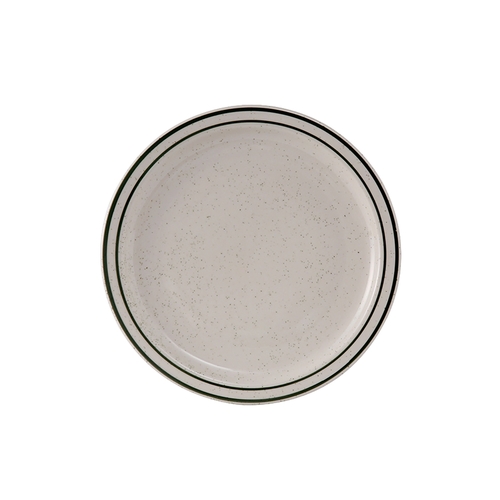 Tuxton China Inc TES-006 Emerald 6-1/2" Amr White/Eggshell Green Speckle Plate - 3 Dz