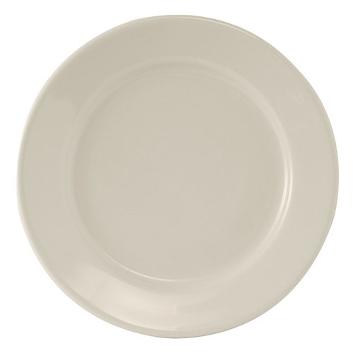 Tuxton China Inc TRE-016 Reno 10-1/2" Amr White/Eggshell Ceramic Round Plate - 1 Doz