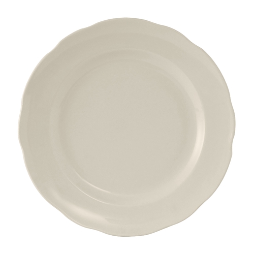 Tuxton China Inc TSC-009 Shell 9-5/8" Amr White/Eggshell Ceramic Round Plate - 2 Doz