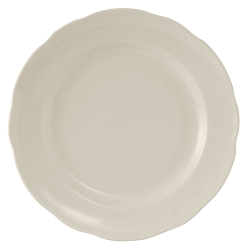 Tuxton China Inc TSC-016 Shell 10-7/8" Amr White/Eggshell Ceramic Round Plate - 1 Doz