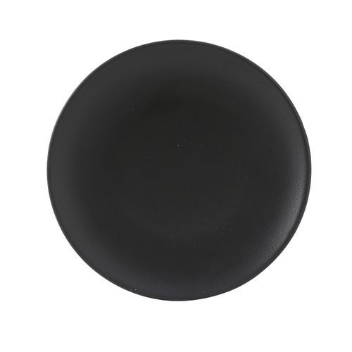 Tuxton China Inc VBA-064 Zion 6-1/2" Matte Black Porcelain Round Coupe Plate - 3 Doz