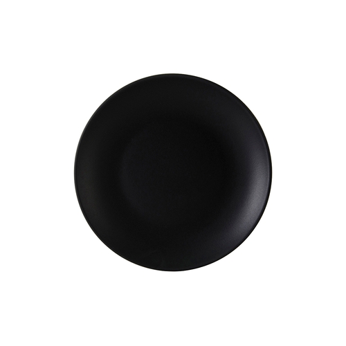 Tuxton China Inc VBA-080 Zion 8" Matte Black Porcelain Round Coupe Plate - 2 Doz