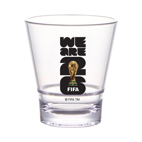 GET S-9-FIFA26-LOGOCOLOR FIFA 9 oz Stackable Glass w/ World Cup B&W Trophy Logo 