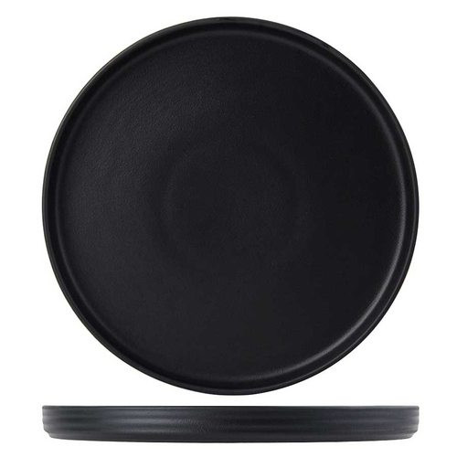 Tuxton China Inc VBAS106 Zion 10-1/4" Matte Black Porcelain Straight Side Plate -1 Dz