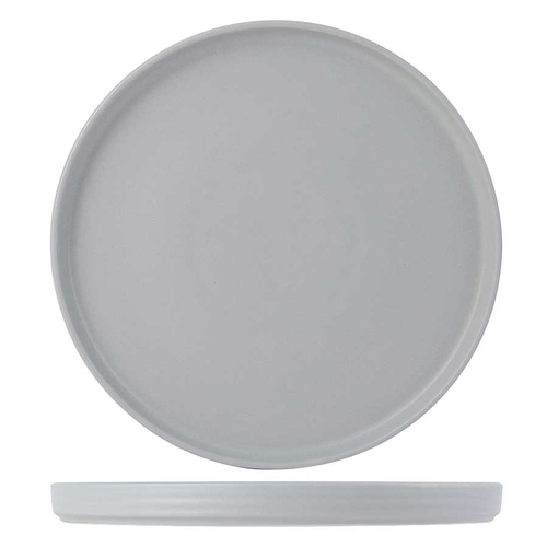 Tuxton China Inc VGAS106 Zion 10-3/4" Matte Gray Porcelain Straight Side Plate - 1 Dz
