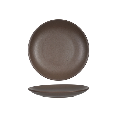 Tuxton China Inc VNA-064 Zion 6-1/2" Matte Brown Porcelain Round Coupe Plate - 3 Doz