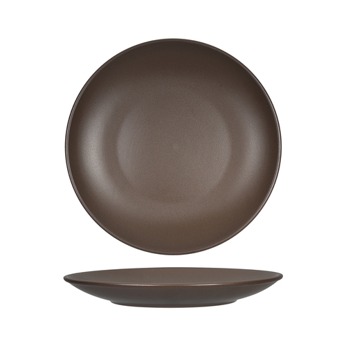Tuxton China Inc VNA-090 Zion 9" Matte Brown Porcelain Round Coupe Plate - 2 Doz