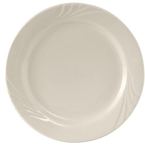 Tuxton China Inc YEA-120 Monterey 12" Amr White/Eggshell Ceramic Round Plate - 1 Doz
