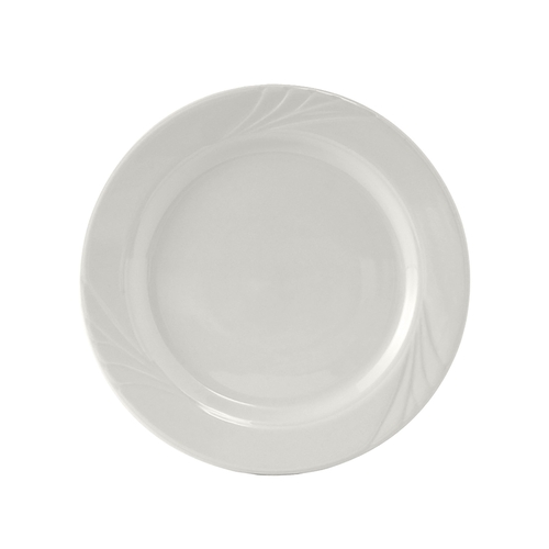 Tuxton China Inc YPA-072 Sonoma 7-1/4" Porcelain White Wide Rim Round Plate - 3 Doz