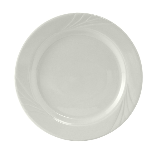 Tuxton China Inc YPA-090 Sonoma 9" Porcelain White Wide Rim Round Plate - 2 Doz