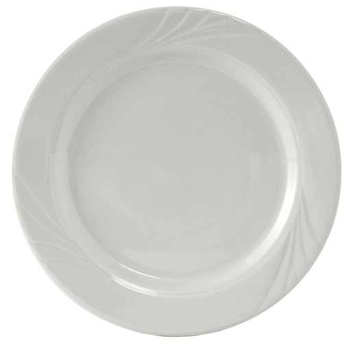 Tuxton China Inc YPA-120 Sonoma 12" Porcelain White Wide Rim Round Plate - 1 Doz
