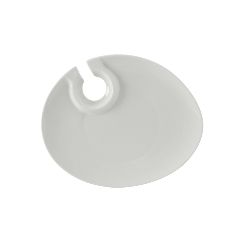 Tuxton China Inc GZP-650 TuxTrendz 10" x 8-1/8" Porcelain Wine and Appetizer Plate