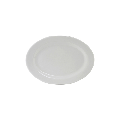 Tuxton China Inc ALH-082 Alaska 8-1/4" Wide Rim Porcelain White Oval Platter - 3 Doz