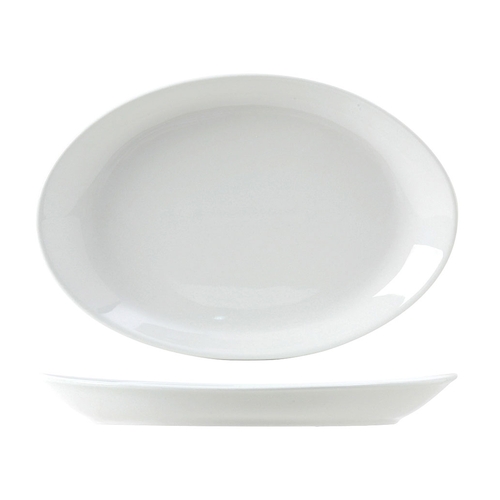 Tuxton China Inc ALH-111W Alaska/Colorado 11-1/8" Porcelain White Wing Platter - 1 Doz