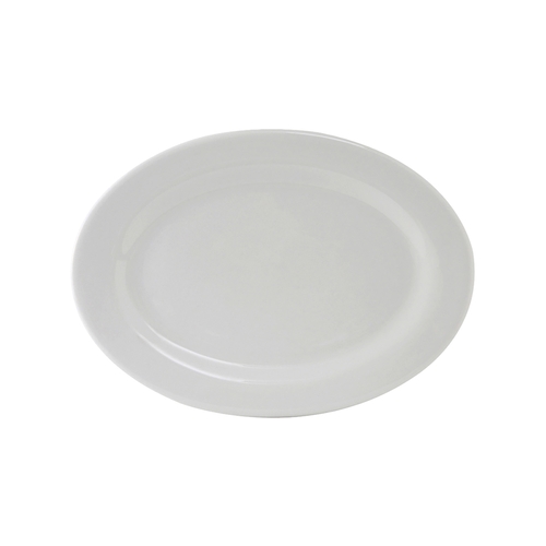 Tuxton China Inc ALH-116 Alaska 11-3/4"L Wide Rim Porcelain White Platter - 1 Doz