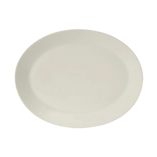 Tuxton China Inc AMU-023 Modena 13" x 10-1/8" Pearl White Ceramic Platter - 1 Doz
