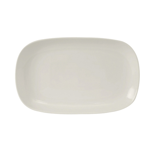 Tuxton China Inc AMU-558 AlumaTux 12-3/4" x 8-1/8" Pearl White Ceramic Platter - 1 Dz
