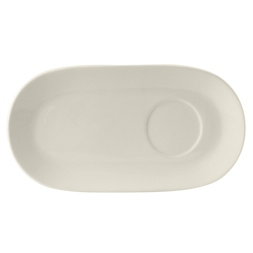 Tuxton China Inc AMU-561 AlumaTux 12-1/4" x 6-1/2" Pearl White Ceramic Platter - 2 Dz