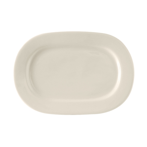 Tuxton China Inc BEH-131D DuraTux 13-1/8" x 9-1/8" Amr White/Eggshell Daytona Platter