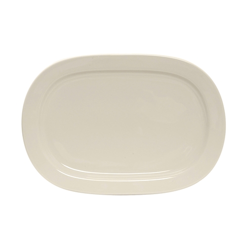 Tuxton China Inc BEH-131M DuraTux 13-1/8" x 9-1/8" Amr White/Eggshell Daytona Platter