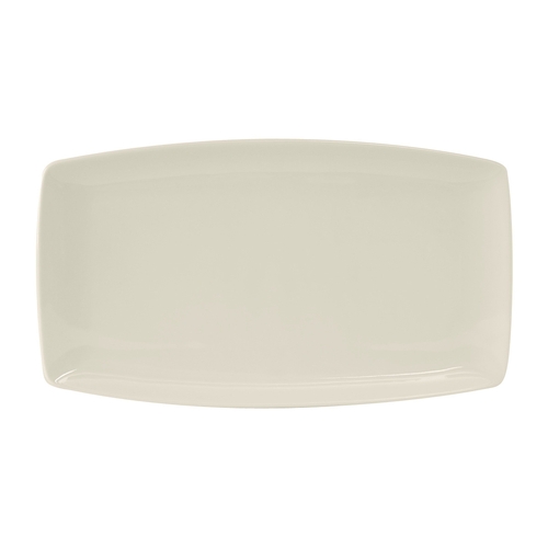 Tuxton China Inc BEH-140Q DuraTux 14" x 8" Amr White/Eggshell Rectangular Plate - 1 Dz