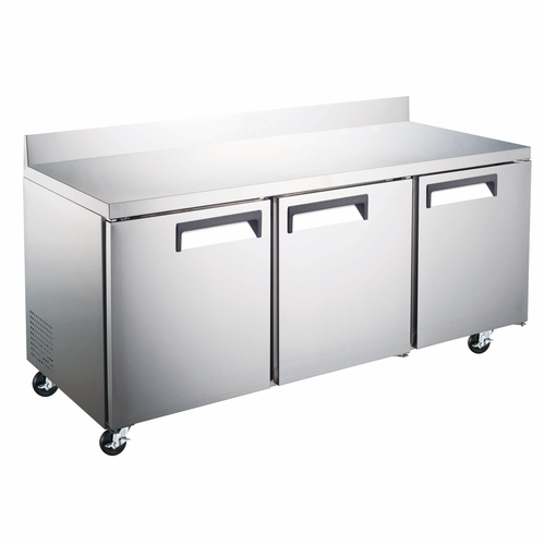 Peach Foodservice PWT-72 72"W Double Door Stainless Steel Refrigerated Work Top