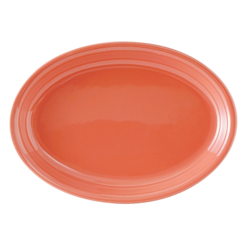 Tuxton China Inc BNH-1552 Concentrix 15-5/8" x 11-1/8" Cinnebar Ceramic Platter - 6 EA