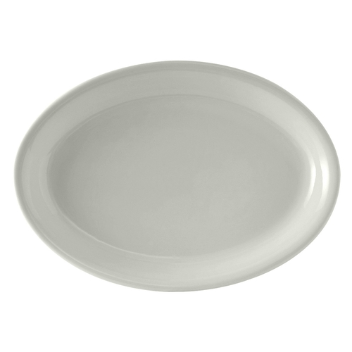 Tuxton China Inc BWH-1552 DuraTux 15-5/8" x 11-1/8" White Ceramic Coupe Platter - 6 EA