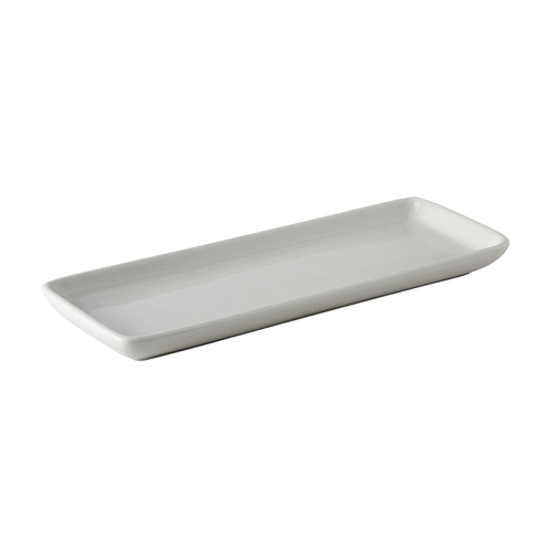 Tuxton China Inc BWZ-1341 DuraTux 13-1/2" x 5" White Ceramic Rectangular Tray - 1 Doz