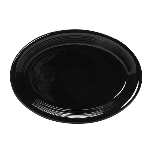 Tuxton China Inc CBH-0962 Concentrix 9-3/4" x 7" Black Ceramic Coupe Platter - 2 Doz