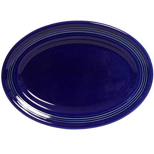 Tuxton China Inc CCH-116 Concentrix 11-1/2" x 8-3/8" Cobalt Ceramic Platter - 1 Doz