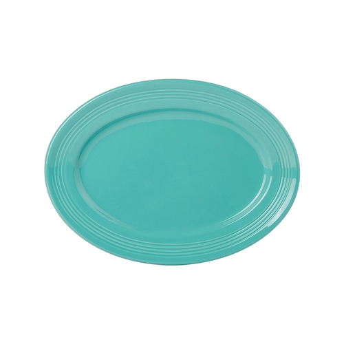 Tuxton China Inc CIH-116 Concentrix 11-1/2" x 8-3/8" Island Blue Platter - 1 Doz