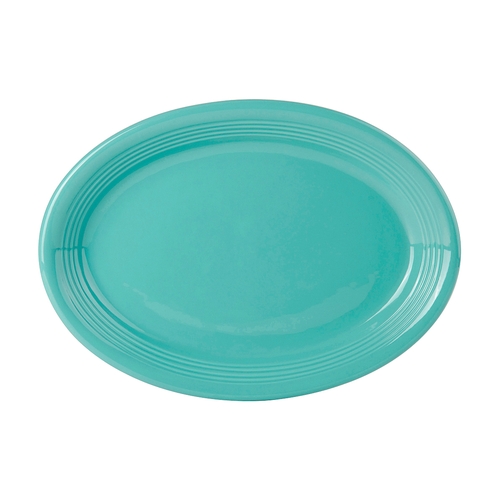 Tuxton China Inc CIH-1352 Concentrix 11-1/2" x 9-3/4" Island Blue Platter - 6 EA