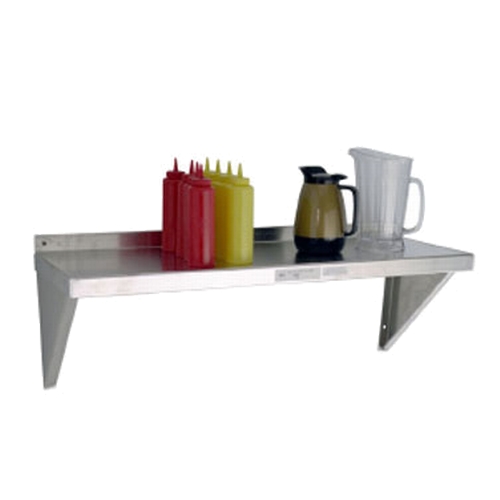 New Age 1127 60" x 12" Bracket Mounted 18 Gauge Aluminum Wall Shelf