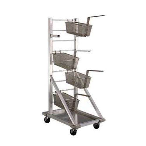 New Age 1210 27" x 18" Welded Aluminum Mobile Fry Basket Rack